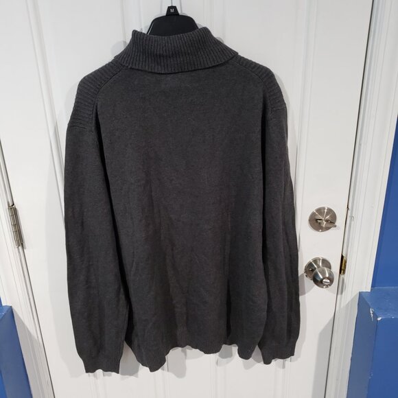 Club Room Mens Textured Cotton Turtleneck Sweater Charcoal Heather - Picture 4 of 9